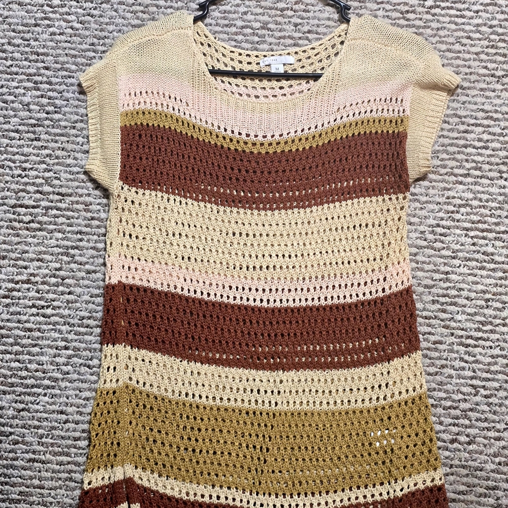 Striped Crochet Knit Dress